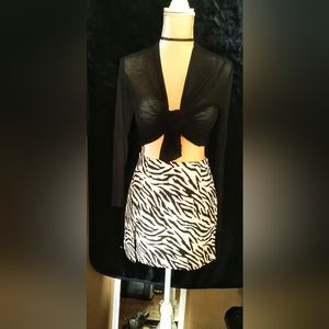 Womens zebra print mini skirt. XS